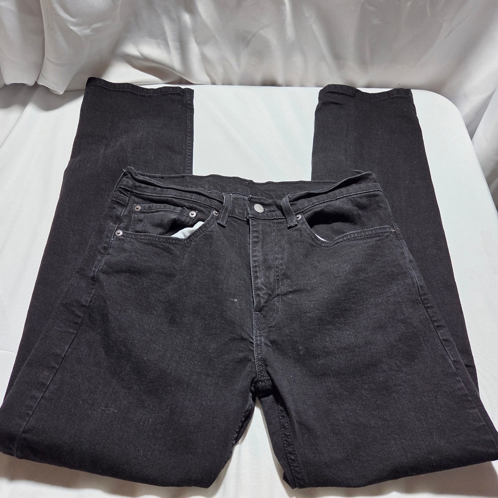 Levi's 505 Regular Fit Straight Leg Black Jeans Mens W34 L34